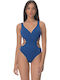 One Piece Swimsuit With Removable Padding Blue