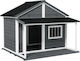Pawhut Kennel Hundehaus Groß Außenbereich Gray 124x112x105cm