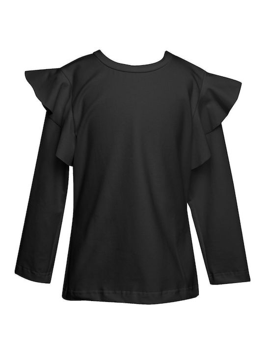 Two In A Castle Kids Blouse Long Sleeve Black