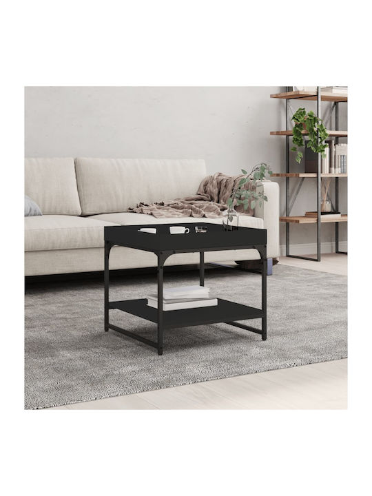 Square Wooden Side Table Black L49.5xW49.5xH45cm