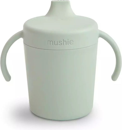Mushie Baby Cup with Handles and Straw made of Plastic Green 230ml for 6m+m+