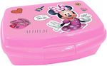 Disney Minnie Disney Kids Lunch Plastic Box 0.6lt Pink L12xW5xH6cm