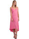 Silvian Heach Summer Midi Dress Pink