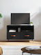 TV Stand Wooden Black L80xW36xH50cm