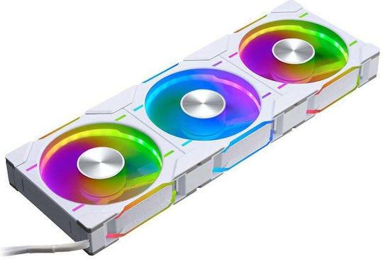 Phanteks PH-F120D30 Case Fan (2000rpm / 61.5cfm) with RGB Lighting and 4-Pin PWM Connection 3pcs Regular White