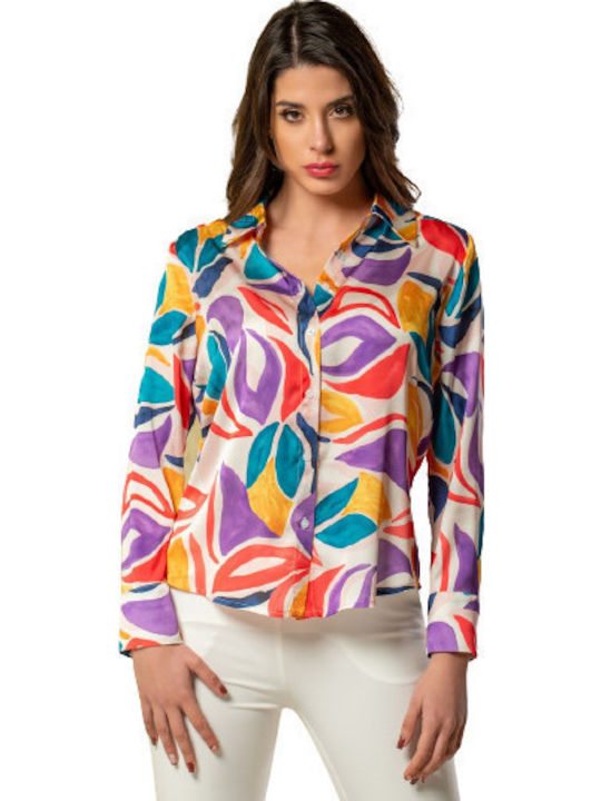 Women's Satin Long Sleeve Shirt