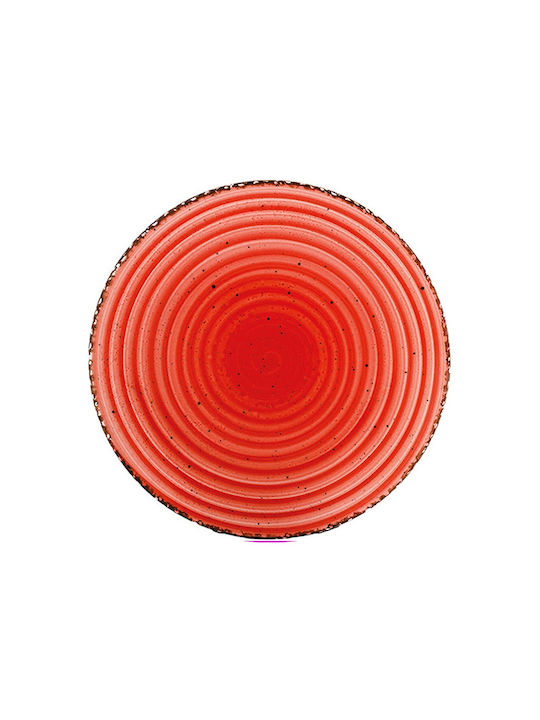 Güral Porselen Avanos Plate Shallow made of Porcelain Red with Diameter 27cm