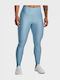 Women's Long Running Legging Shiny & High Waisted Blue