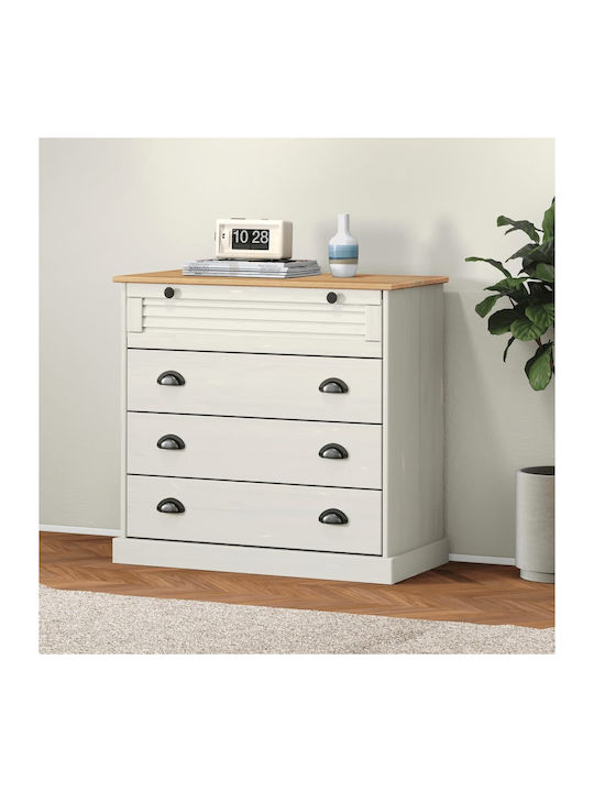 Wooden Chest of Drawers with 4 Drawers 80x40x76cm