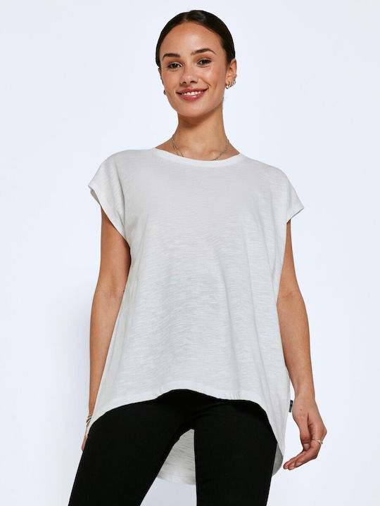 Noisy May Damen Oversized T-Shirt Weiß
