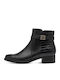 Leder Stiefeletten Damen Schwarz