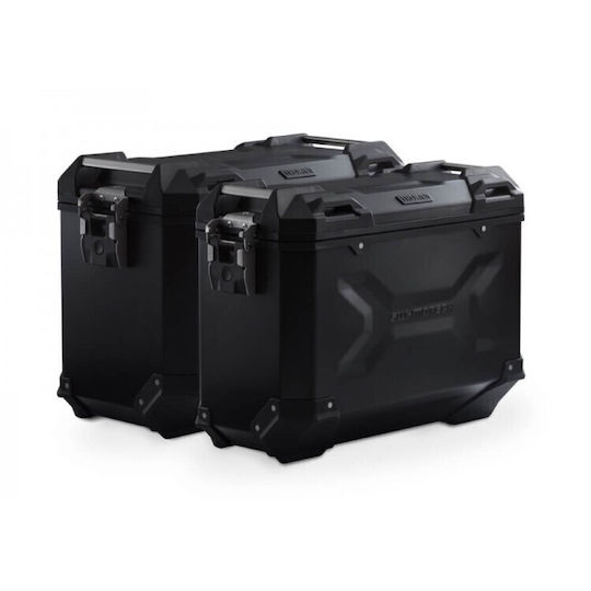SW-Motech Trax Adv Σετ Πλαϊνές Βαλίτσες Μοτοσυκλέτας Αλουμινίου 45lt σε Μαύρο Χρώμα