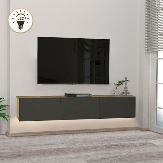 TV Stand Damla Sapphire Oak Anthracite M180xD29.5xH29.5cm GP042-0169