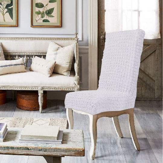 SpitiBazaar Elastic Cover for Chair White 6pcs SB-47