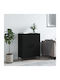 Sideboard Wooden Black 69.5x34x90cm