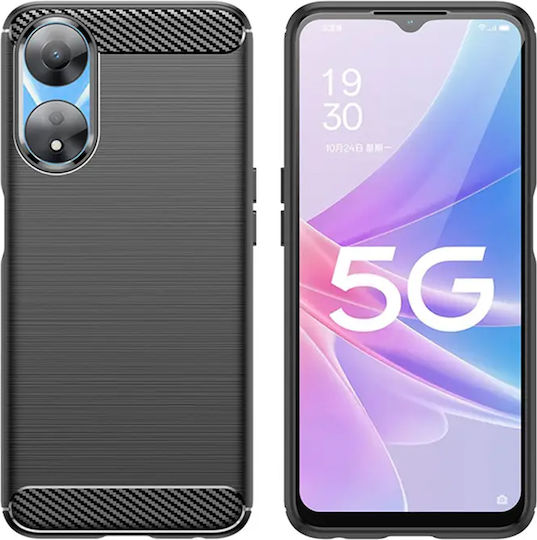 Techsuit Techsuit Carbon Back Cover Σιλικόνης Μαύρο (Oppo A78 5G)