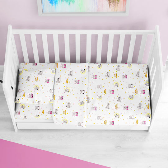 Dimcol Baby Bettlaken Sweet Dreams 553 Weiß 120x160cm
