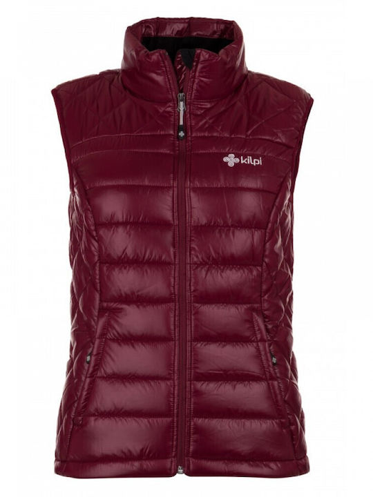 Women's Short Puffer Jacket for Spring or Autumn Burgundy
