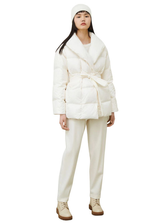 Marella Women's Short Puffer Jacket for Winter White