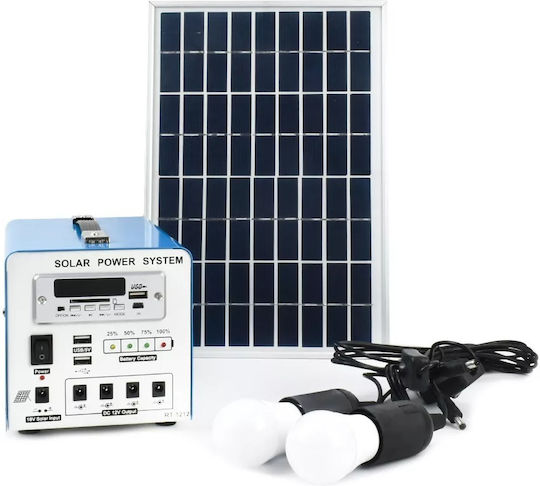 Solares Beleuchtungssystem 70-W-Ladestation & Lautsprecher/Radio/MP3-Player Blau RT-1212B