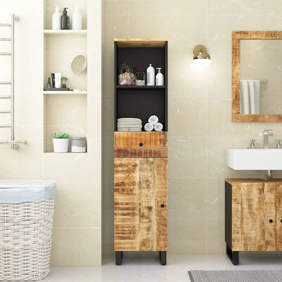 vidaXL Wall Hung Cabinet Bathroom Column Cabinet L38xD33xH160cm Brown