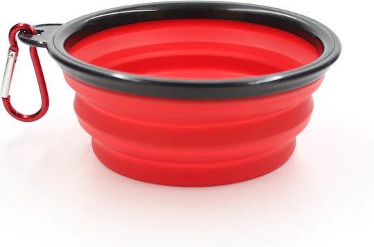 eBest Bowl Silicone Food & Water for Dog & Cat 500ml in Red Color