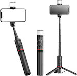 Techsuit Q12S Selfie Stick με Bluetooth Μαύρο