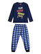 Energiers Set Top & Bottom Kids Winter Cotton Pyjamas Navy Blue