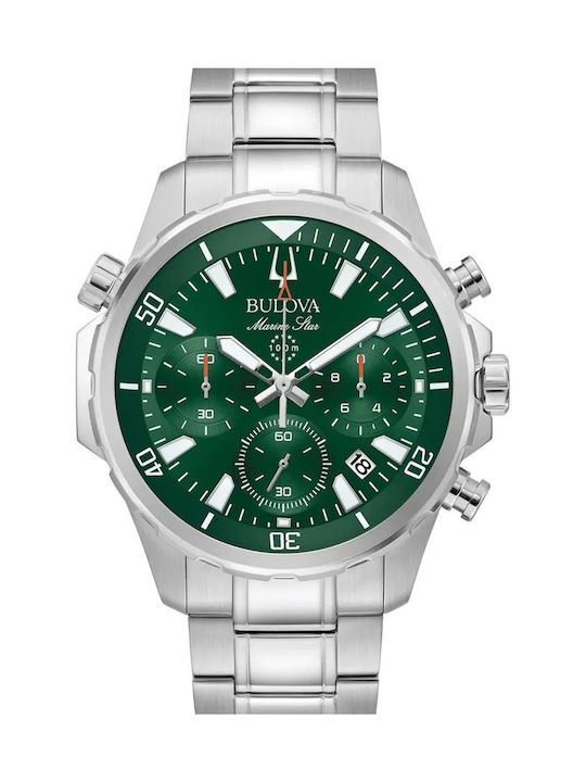 Bulova Marine Star Ρολόι Χρονογράφος Μπαταρίας με Ασημί Μεταλλικό Μπρασελέ