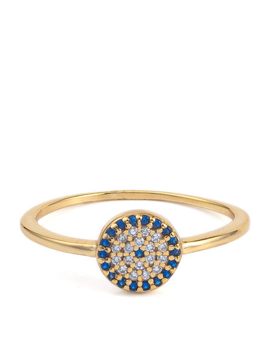 George Art Jewels Γυναικείο Δαχτυλίδι με Ζιργκόν από Ασήμι Επιχρυσωμένο