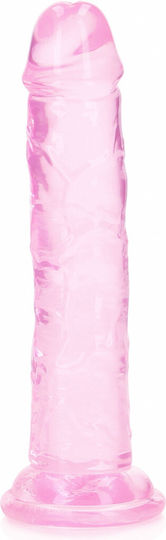 Shots Real Rock Crystal Clear Ρεαλιστικό Dildo με Βεντούζα Ροζ 14.5cm