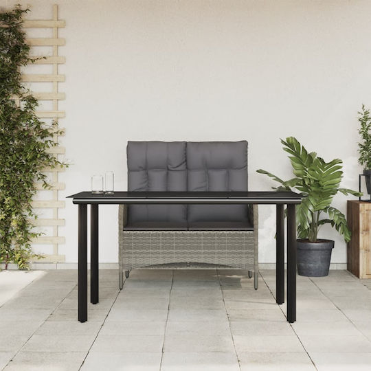 Garten- und Outdoor-Möbelsets 2 Stück Grau mit Kissen