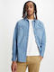 Barstow Western Standard Long Sleeve Denim Overshirt in Regular Fit Light Blue