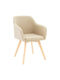 Safira Dining Room Artificial Leather Armchair Beige-natural 57x58x84cm