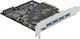 DeLock Κάρτα PCIe σε 5 θύρες Type-C / USB 3.2