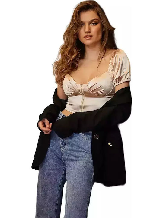 Cento Fashion Γυναικείο Καλοκαιρινό Crop Top Σα...