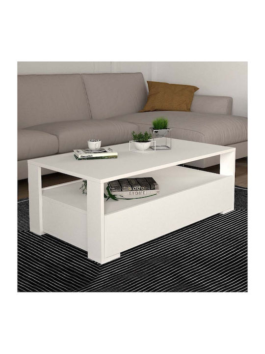 Rectangular Coffee Table Balina White L110xW60xH40cm