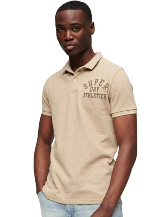 Superdry Men's Short Sleeve Blouse Polo Brown