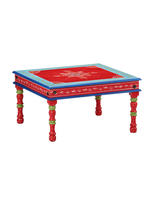Rectangular Side Table Made of Solid Wood Red M...