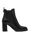 Damen Chelsea Stiefeletten mit hohem Absatz Schwarz