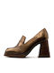 Leather Gold High Heels