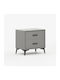 Venla Bedside Table with Fabric Cover Gray 50x40x50cm