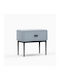 Vartia Bedside Table with Artificial Leather Gray 50x40x48cm