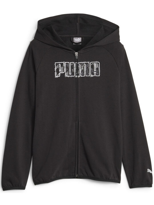 Puma Athleisure Hooded Sweatshirt with Zipper Black