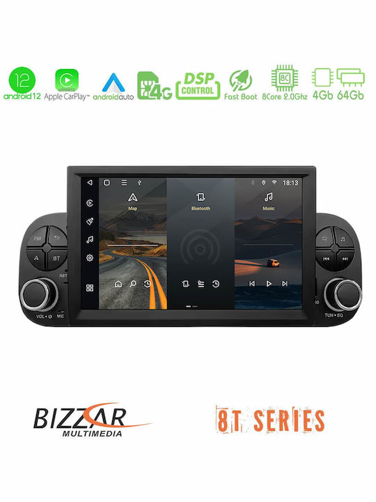 Bizzar Car Audio System for Fiat Panda Panda 2012-2021 (Bluetooth/USB/WiFi/GPS/Apple-Carplay) with Touch Screen 7"