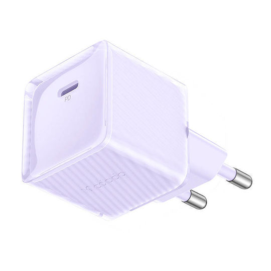 Mcdodo Зарядно Устройство Без Кабел GaN с USB-C Изходен Порт 20W Power Delivery Лилаво CH-3773