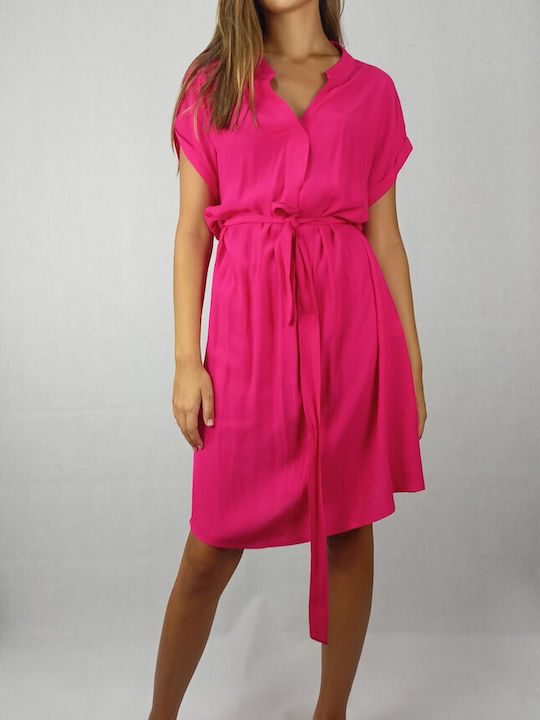 Passager Sommer Mini Kleid Fuchsie