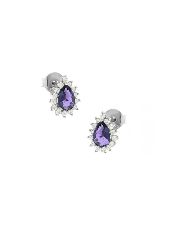 Art Earrings made of Platinum with Stones