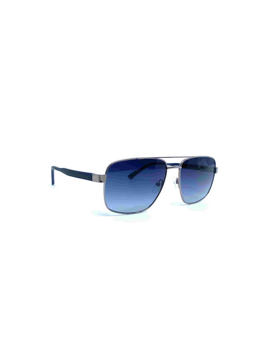 Calvin Klein Ανδρικά Γυαλιά Ηλίου με Ασημί Μεταλλικό Σκελετό και Μπλε Ντεγκραντέ Φακό CK22114S 438