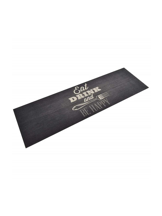 vidaXL Kitchen Anti-Slip Mat Runner Black 60x180cm